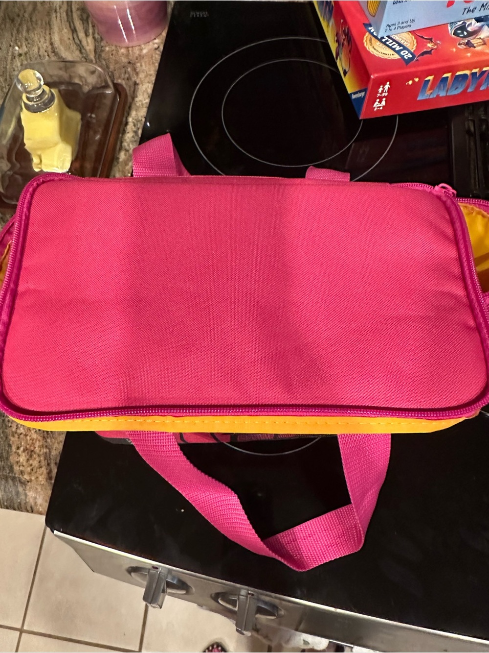Trader Joe's Pink Insulated Lunch Tote with Yellow Trim - Picture 2 of 5